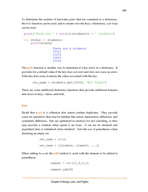 Introduction to Python Programming: Starting Out with IDLE - Strings, Lists, Dictionaries, and Sets 24